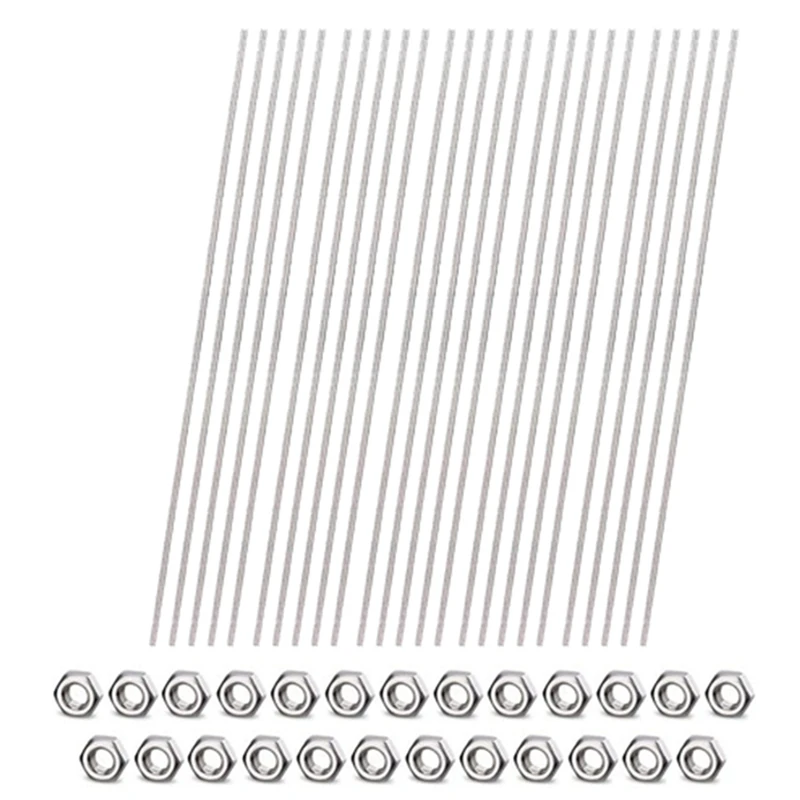 25Pcs Threaded Rods With 50Pcs Nuts,M4 12Inch Stainless Steel Threads For Hangers, U-Bolts, Beaded Garden Stake Rods-FS-PHFU