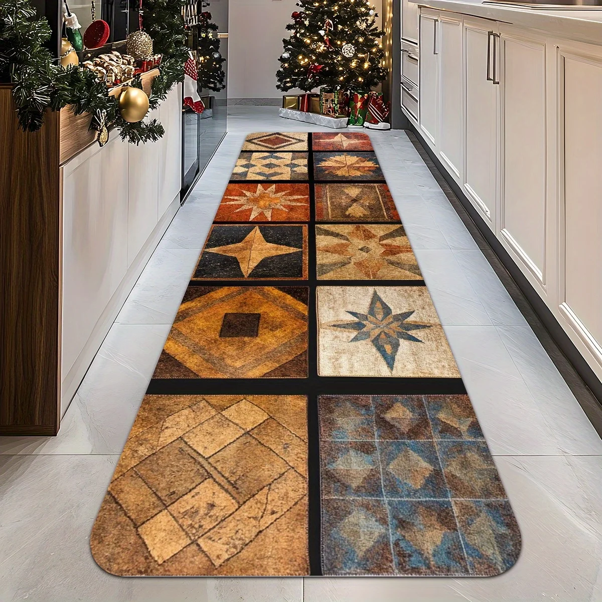 Retro Bohemia Style Long Corridor Carpet Luxury Kitchen Non-slip Rugs Washable Hallway Area Mats Home Decor Hall Runner Alfombra