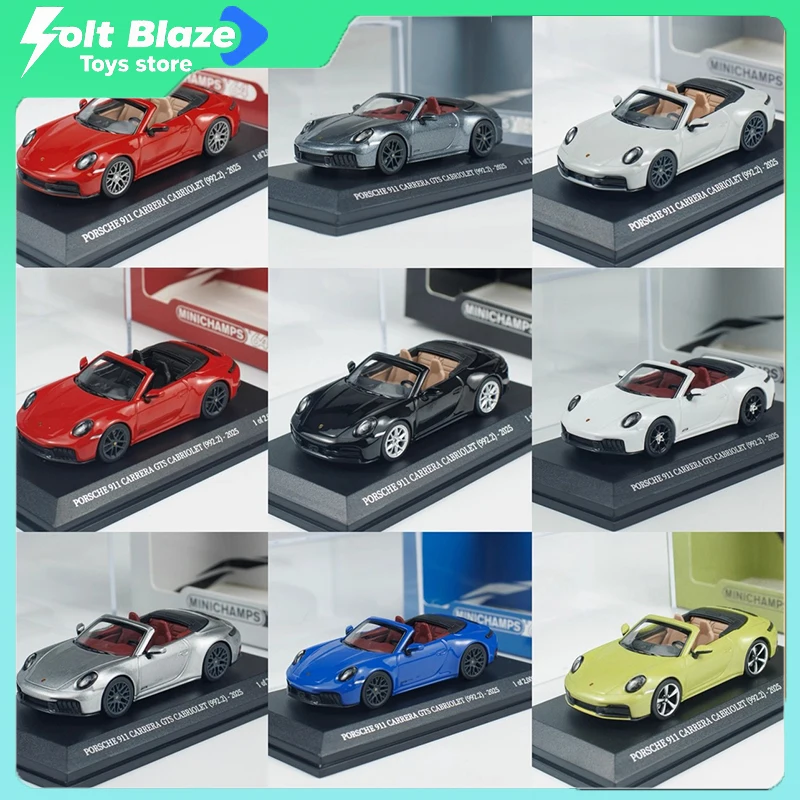 Minichamps 1/64 Porsche 911 (992.2) Carrera GTS Convertible DieCast Car Model Desktop Static Car Simulation Collection Cars Gift