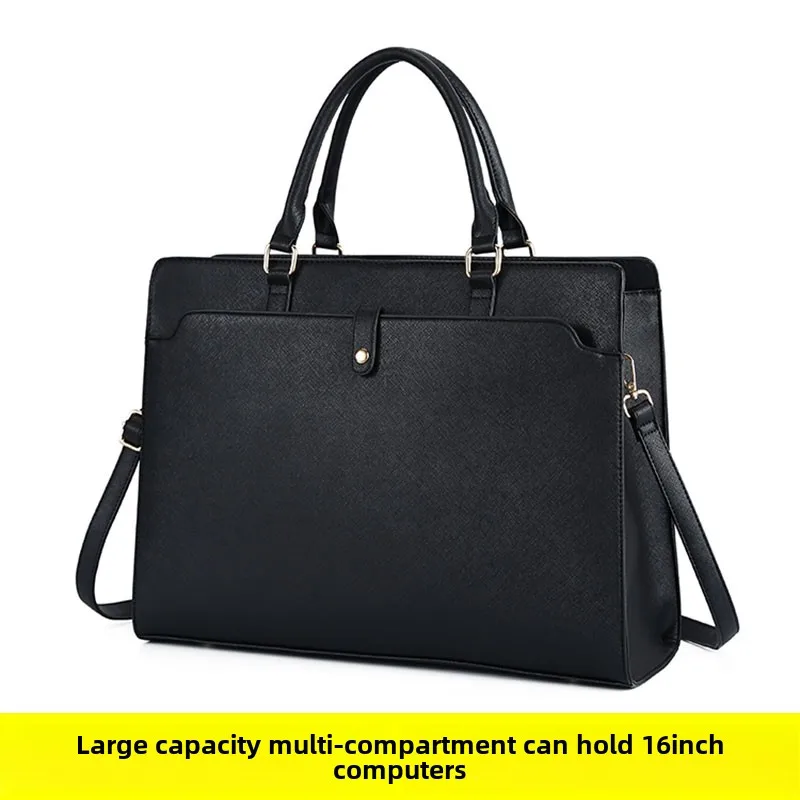 2025 New Ladies Handheld Briease Multi-Segmented Commuter A4 Document Bag Can Place 6-Inch Laptop Briease Busin Tote