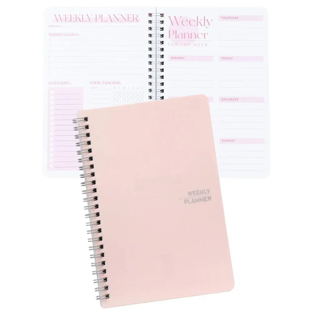 53 Sheets Undated Weekly Planner PVC Hardcover Notebook Weekly Goal To Do List Academic Planner Daily Schedules Priorities