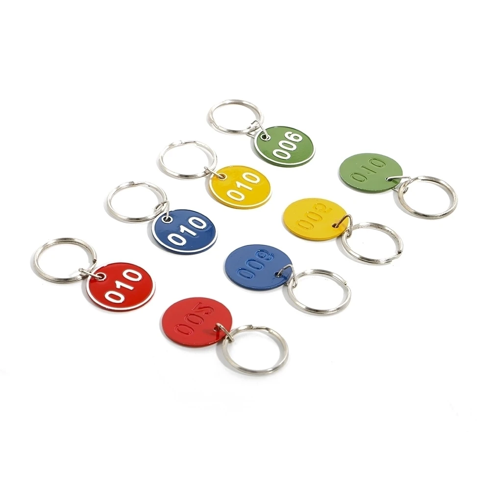 Metal Sign Keychain Signage With Ring Digital Label Tag Number Card Plate With Key Chain Customization Color And Number Tag