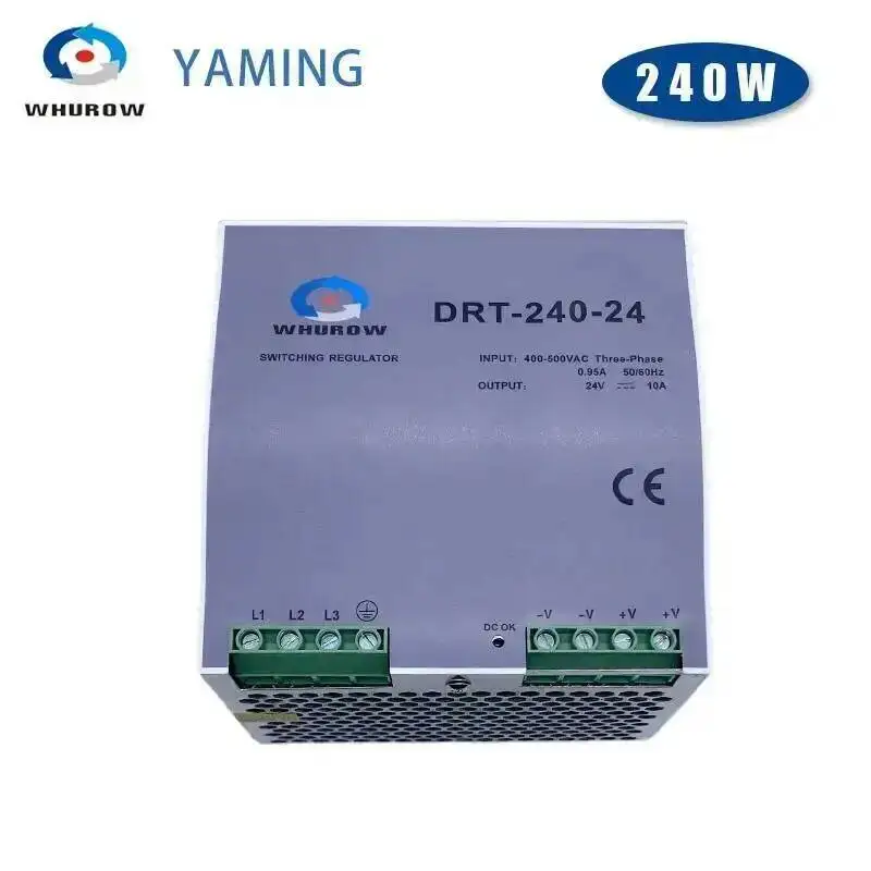 240W Switching Power Supply 24V/10A Industrial DIN Rail SMPS Transformer Single Output DRT-240-24