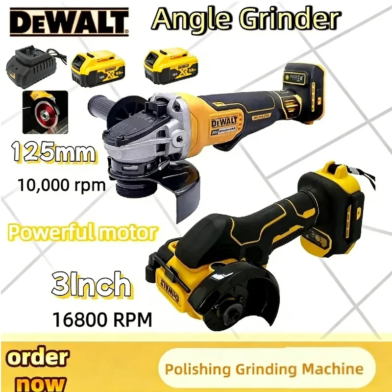 

Аккумуляторная угловая шлифовальная машина DEWALT, профессиональный электроинструмент для шлифовки, резки и полировки металла и камня, 18В/20В