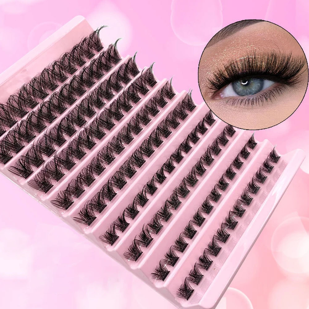 Wimpern cluster 120 stücke Cluster-Wimpern 8-16mm wispy einzelne Wimpern verlängerungen Wimpern im natürlichen Look d lockige, flauschige Cluster-Wimpern