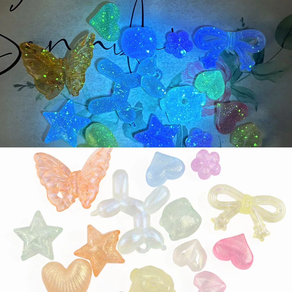 

Glitter AB Color Butterfly Acrylic Beads Bracelet Loose Beads For DIY Jewelry Making Necklace Craft Accessories