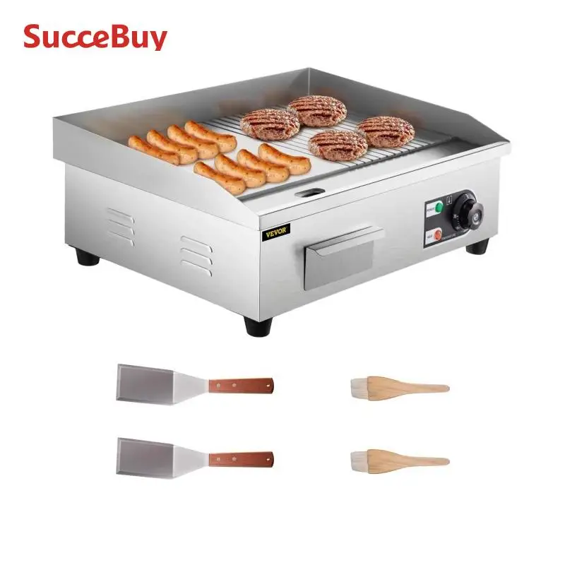 

Electric Countertop Griddle 14"-22" Teppanyaki Grill 1600W/3200W Stainless Steel Flat Top Grills for Pancake Chicken