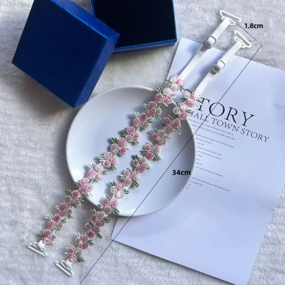 Acessórios de sutiã feminino crochê floral alças de sutiã antiderrapante elástico ajustável cinto alças de ombro para vestido de festa de casamento