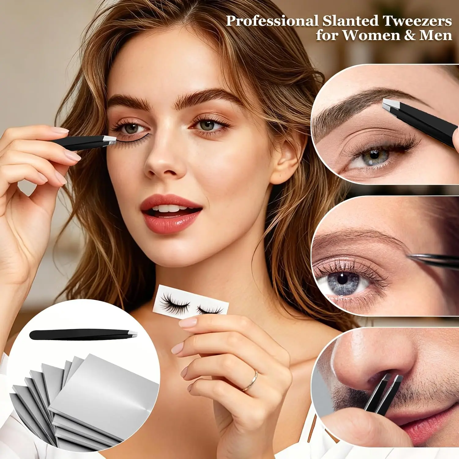 10X Magnifying Makeup Mirror with Suction Cups,6inch Portable Handheld Cosmetic Mirror and Tweezers Set for Travel, Bathroom view 5