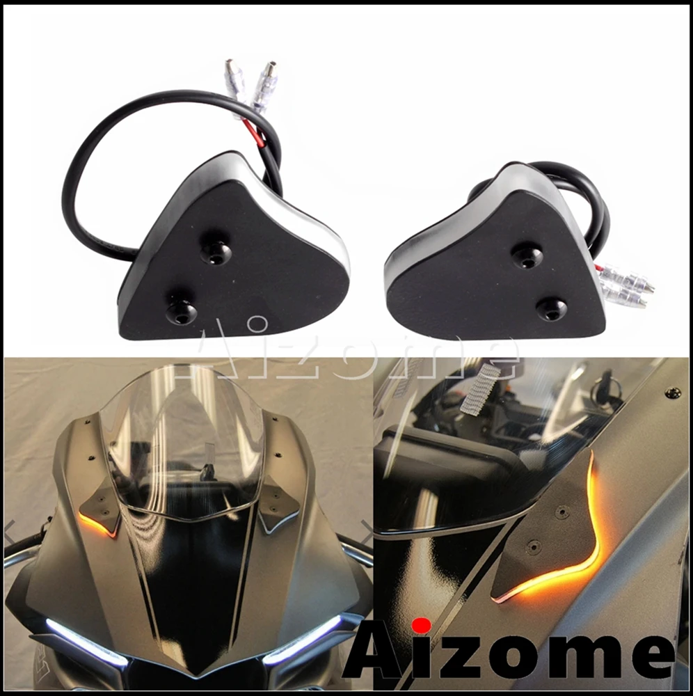 

Motorcycle Amber Mirror Block off Turn Signals LED Lights For Yamaha YZF R1 R1S R1M 2015-2019 YZF-R1 YZF-R1S YZF-R1M Accessories