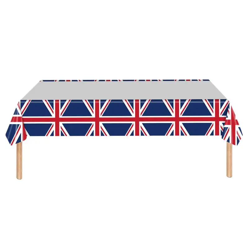 

86inx51in Union Jack Table Cover Great Britain PE Tablecloth Waterproof Covers Queen's Jubilee Patriotic Decoration British Orna