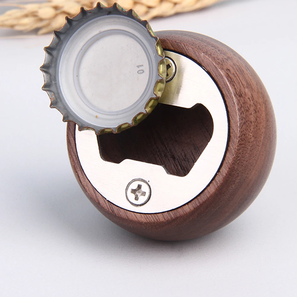 

Stainless Steel Bottle Opener for Home Kitchen Beer Wood Material Wear Resistance Colorfastness Easy to Use Carry Modern