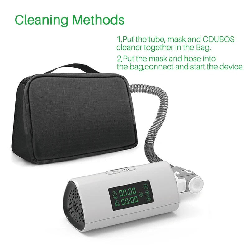 CPAP Cleaner Respirator Sterilizer Breathing Machine Disinfector Ozone Sterilization Tubing Cleaning for Air Purifier Devices