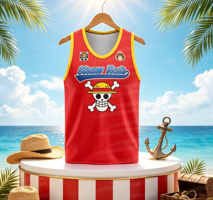 2026 Sommer Einteiliges Retro-Cosplay-Weste Herren Oversize 3D-Druck Ärmelloses T-Shirt Familien-Partnerlook Unisex Kinder-Sportshirt – Detail 3