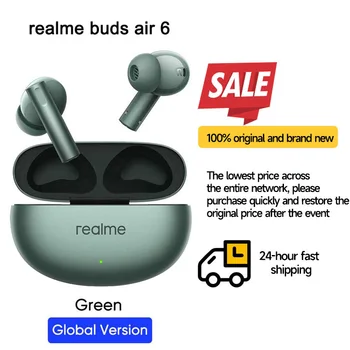 Realme Buds Air 6 Global Version Wireless Earphone 50dB Active Noise Cancellation Bluetooth 5.3 Jusqu'à 40 heures d'autonomie de la batterie
