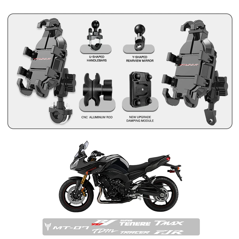 

Phone Mount Stand Motorcycle Holder 360° Rotatable ABS Adjustable For Yamaha FAZER FZ6 FZ6R FZ1 FZ8 FAZER FZ750 FZR1000 FZ