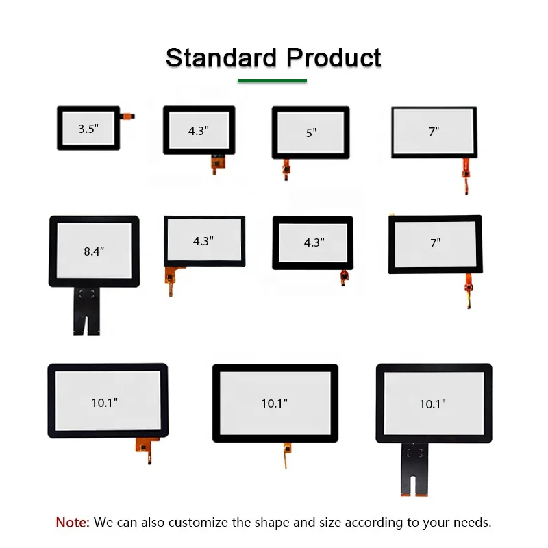 Small Size Touch Panel 1.44 2.8 3.5 4.3 5 7 8.4 10.1 Inch Custom Projected Capacitive (PCAP) Touch Screen