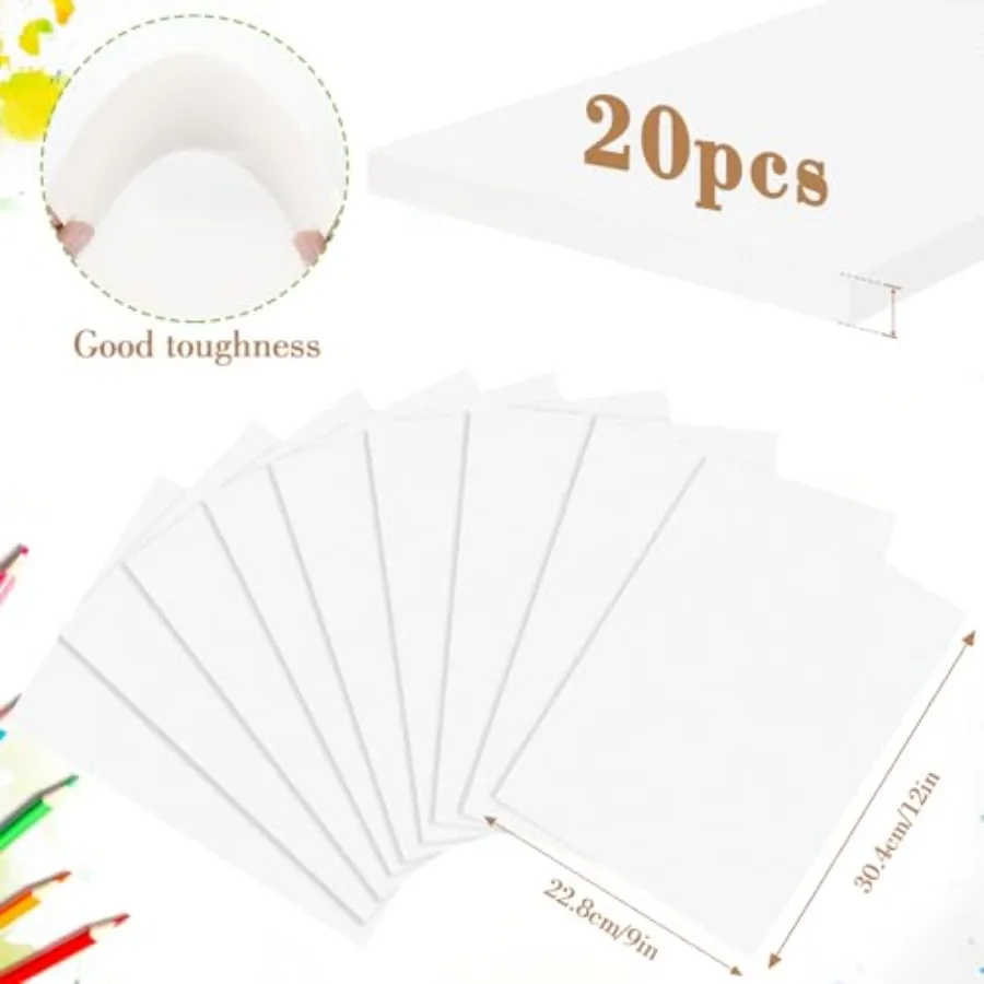 Watercolor Paper Pad, 140lb/300g Water Color Paper, 20 Sheets Cold Press Drawing Painting Paper Sketchbook Notebook, Art Suppli view 2