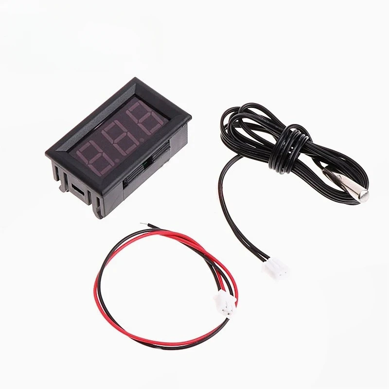 5pcs DC 12V Mini Digital LED Thermometer for Car Temperature Monitor Panel Meter Measuring Range -50-110C with Temperature Probe