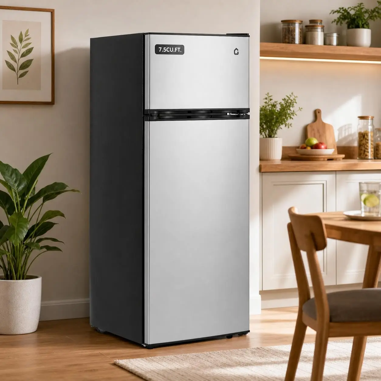 7.5 cu ft Mini Fridge 2-Door Efficient Quiet Adj Shelves, Customized