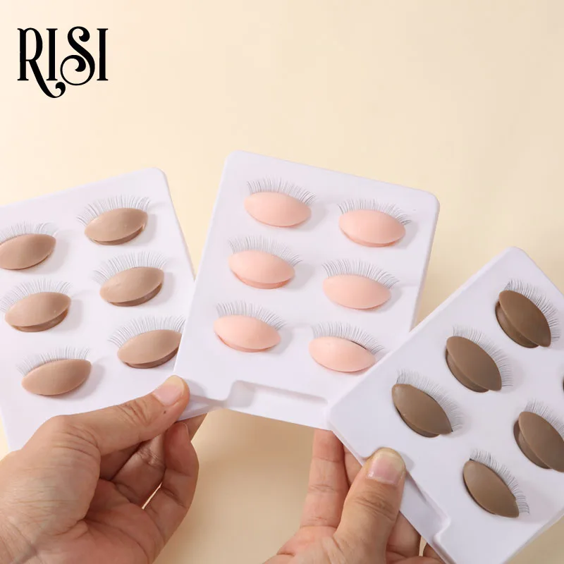 

RISI Replace Silicone Eyelid Eyelash Extension Training Head Reusbale Best Lash Mannequin With Eyelid Eyelash Extension Training