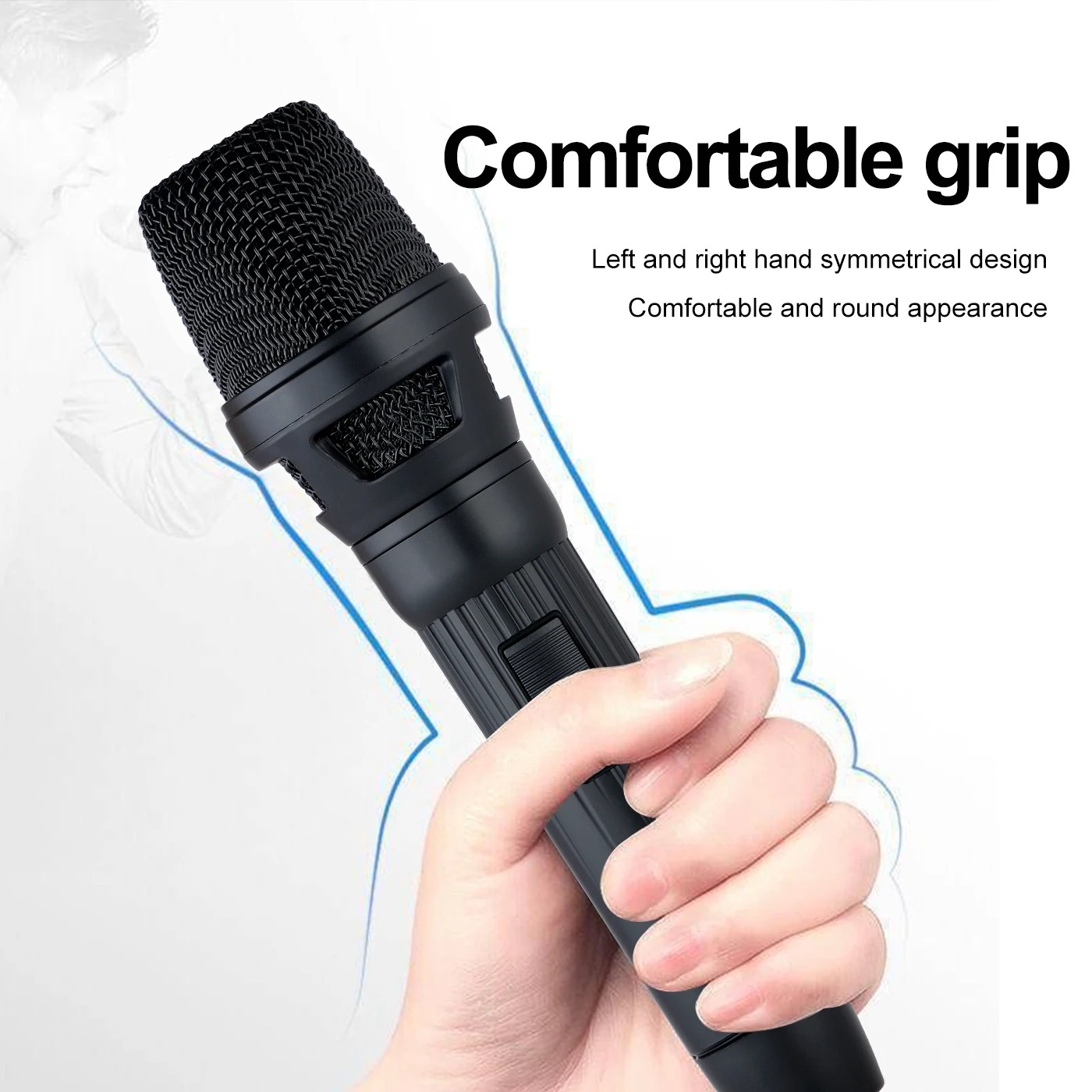 Heikuding Dynamic Vocal Microphone for Karaoke Speaker Wired Handheld Mic with On and Off Switch and 3M/9.8FT Detachable Cable