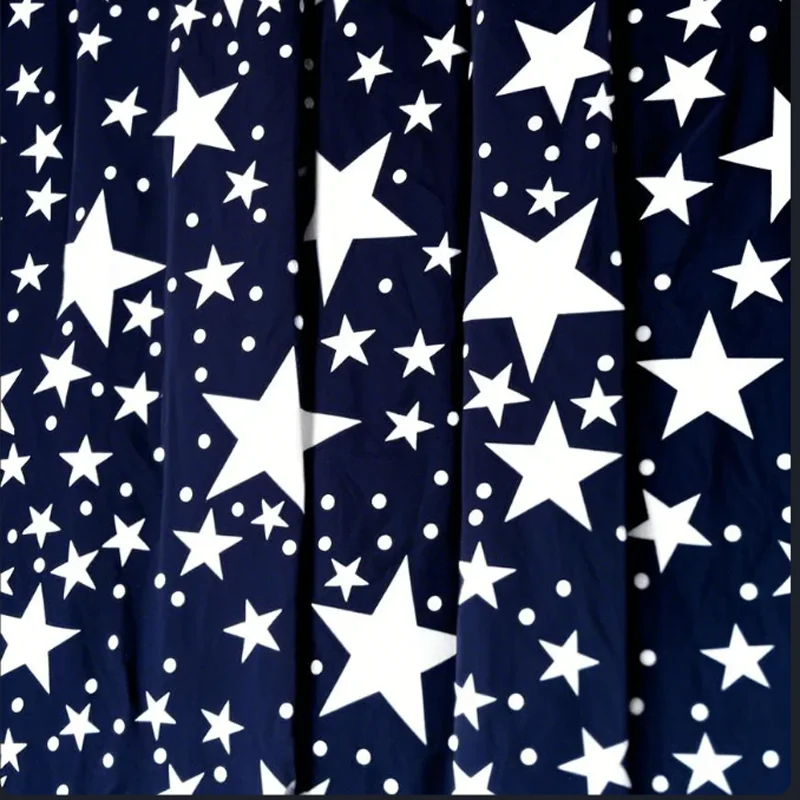 Deep Ocean Color Starts Curtain Modern Living-room Window Christmas Galaxy Sky Drapes Star Short Royal Dark Blue Curtains Room