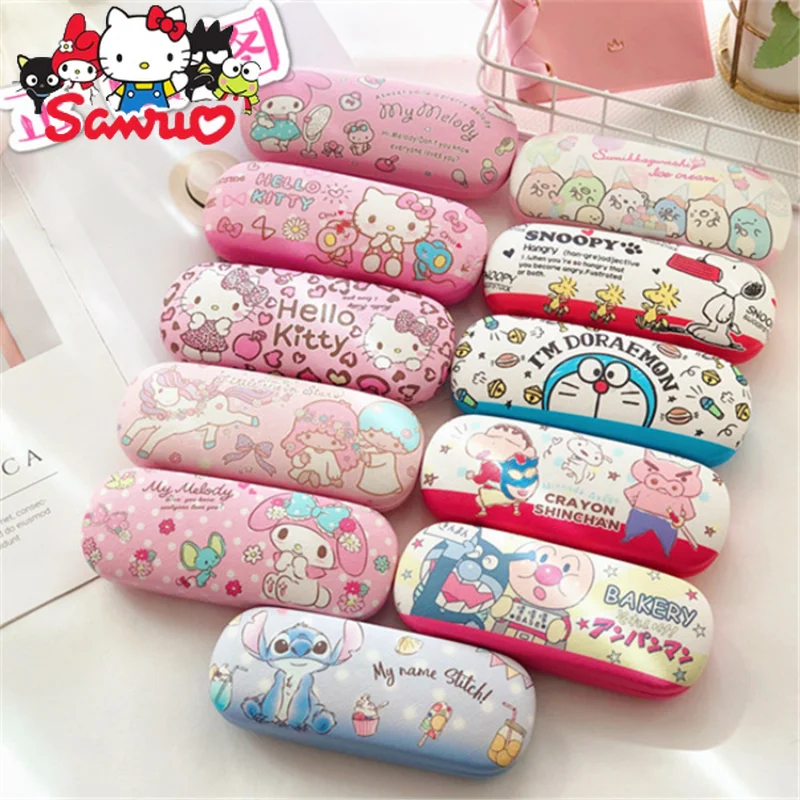 Sanrio Melodie Kuromi Hello Kitty Cinnamoroll Pochacco Cartoon Lederen Brilletje Japanse Student Bijziendheid Bril Opbergdoos