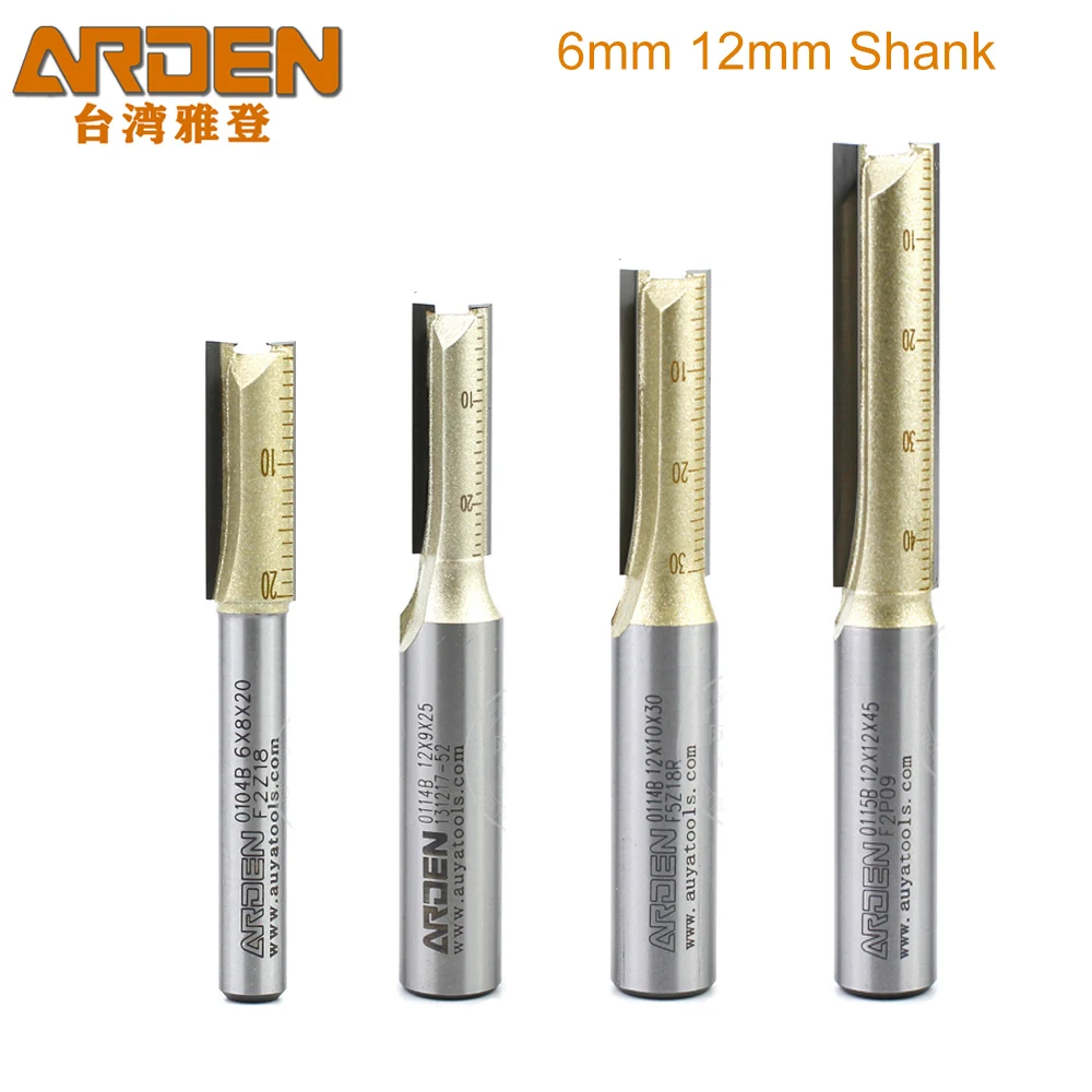 Arden Metric Shank 6mm 12mm Straight Router Bit Carbide 2 Flute Extended Straight End Mill Engraving Cutting Tool Milling Cutter