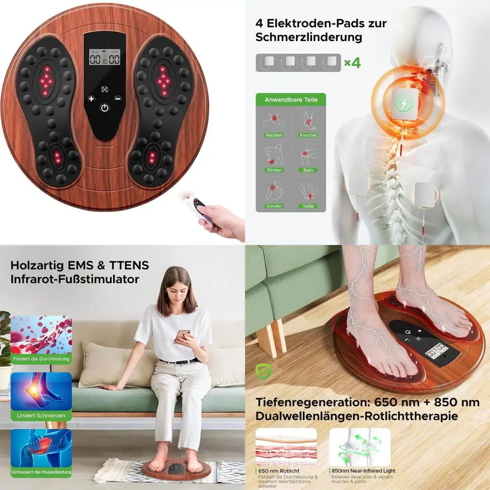 

Rechargeable Electric Foot Massager with Infrared Therapy for Neuropathy, Pain Relief, and Improved Circulation