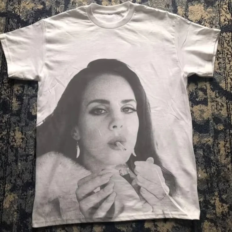 Lana Del Rey American Decadent Dream Cotton Short Sleeve T-shirt Casual Men Women Harajuku Retro T-shirts Unisex Y2k Tee Tops