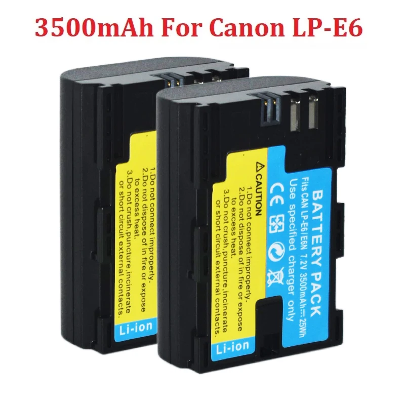 

7.2V LP-E6 LPE6 E6N Battery 3500mAh For Canon Cameras For EOS 5D Mark II 2 III 3 6D 7D 60D 60Da 70D 80D 90D DSLR For EOS 5DS