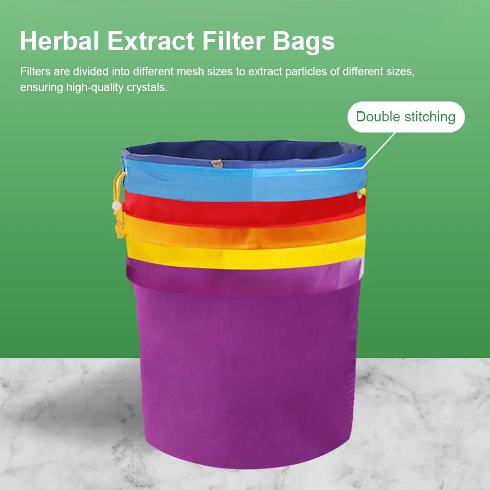 1pcs 5 Gallon Multi-color Micron Sizes Bubble Hash Herbal Filtration Bag +Free Pressing Screen Plant Residue Filter Bubble Bag