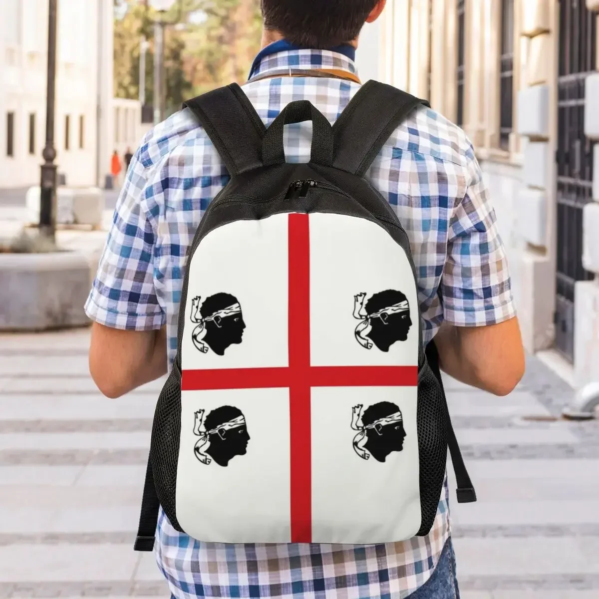Flag Of Sardinia Backpack for Men Women College School Student Bookbag Fits 15 Inch Laptop Italy Sardegna Bags