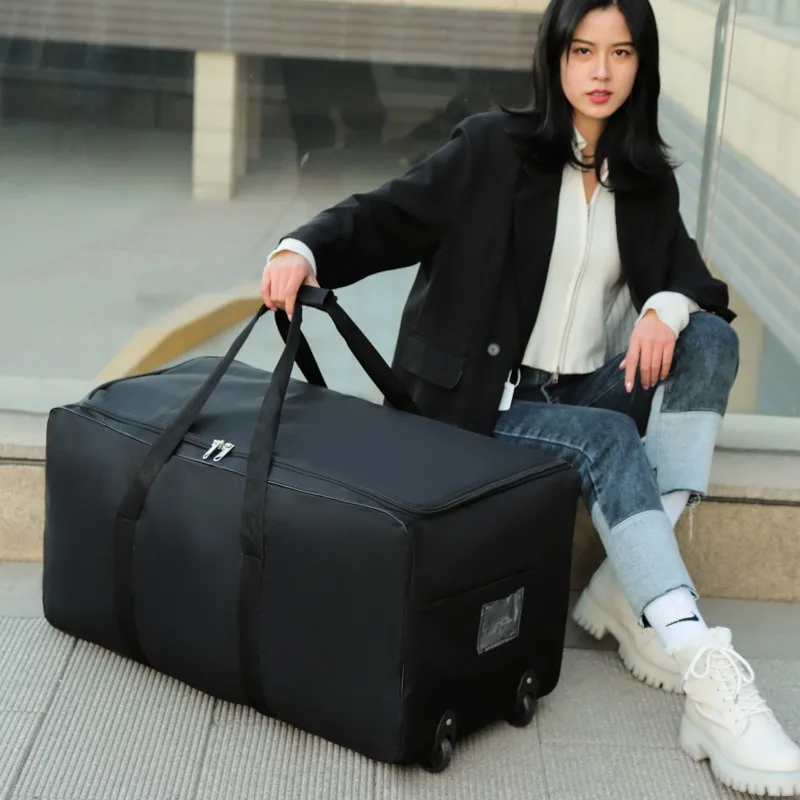 

New large-capacity travel bag aviation checked bag aviation suitcase moving universal wheel folding luggage bag