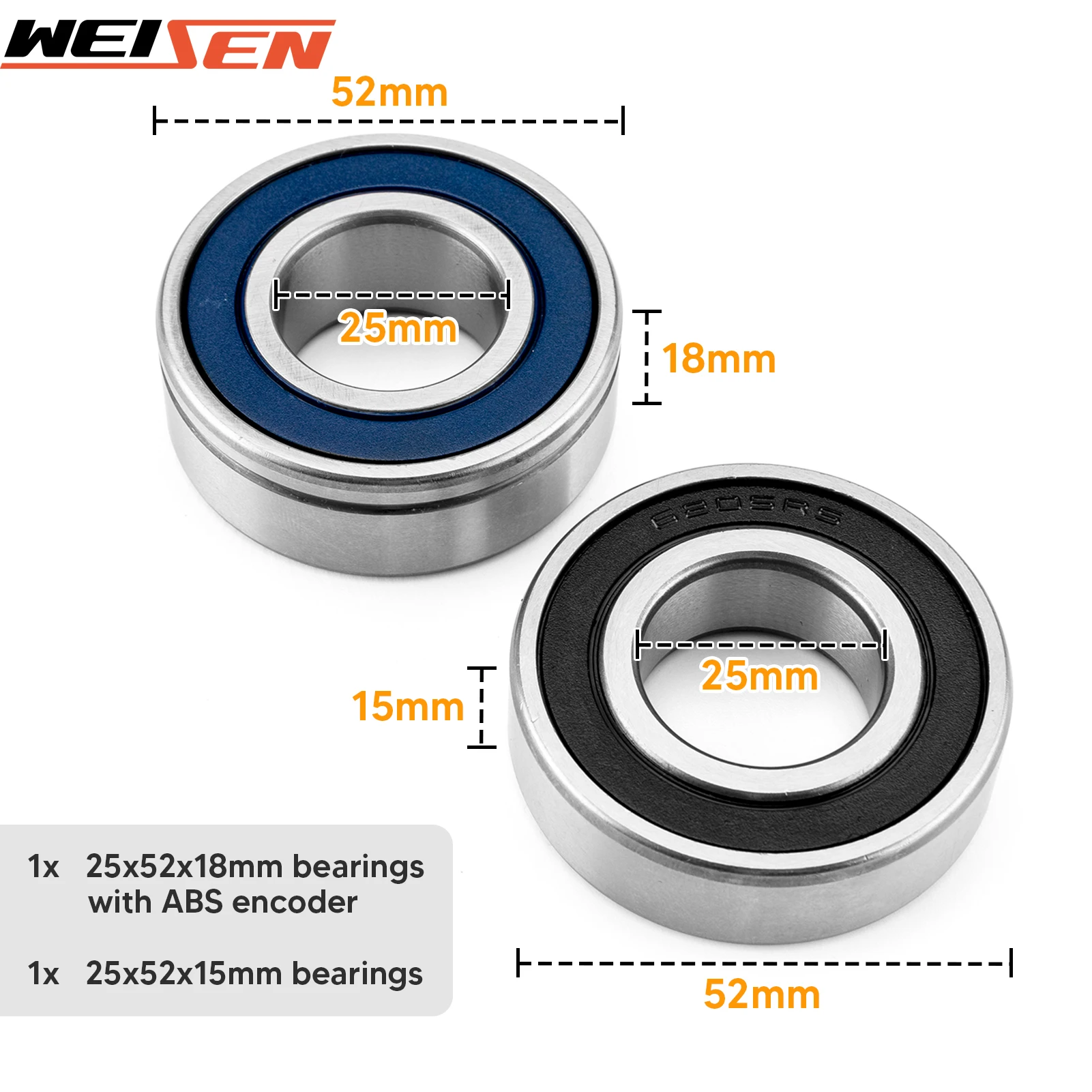 Motorcycle Sealed Wheel Bearing Seal Kit with ABS for Harley Touring Softail Spoters Road Glide/Road King/Electra Glide/V-Rod/XL