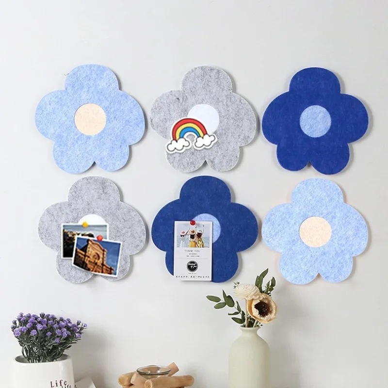 Flower Shape Polyester Acoustic Felt Board Hook and Loop Removable Wall Panel Sound Absorbing Pin Notice Board for Apartment