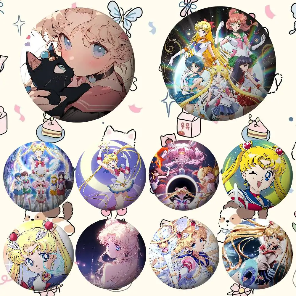 Anime S-Sailor-M-Moons-Badges Tinplate Soft Button Pin Brooch Metal Badge Custom Jewelry Accessories Hat Bag Lapel