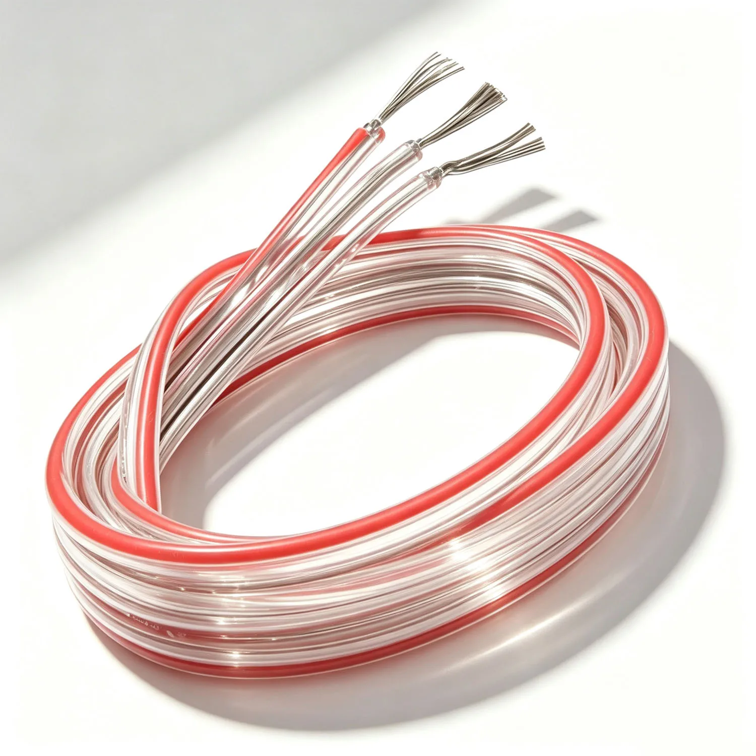 3-Pin 22AWG Transparent Red Edge Tinned Copper LED Cable Full-Color Pixel Light Insulated Wire for Electronics