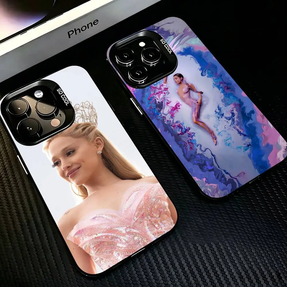 Singer A-Ariana Grande  Silver  Cover For Phone Case For iPhone 17,16,15,14,13,12,11 Plus,Pro Max,XS