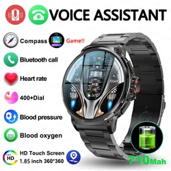 Montre intelligente militaire ultra HD pour homme, appel Bluetooth, traqueur GPS, batterie 2024 mAh, cadran 1.85 +, fréquence cardiaque, robuste, 710 