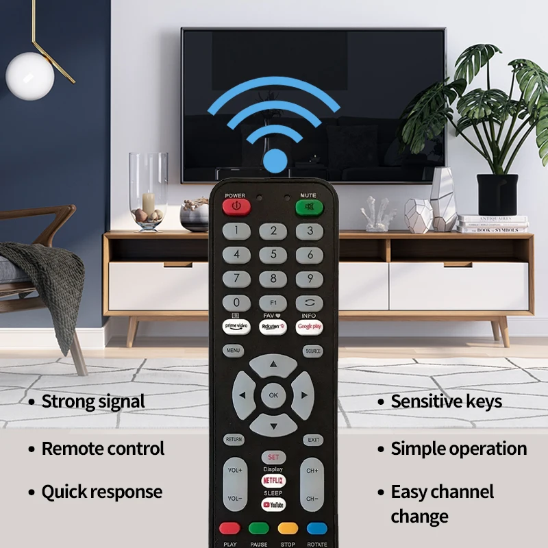 CRC1210V Universal Remote Replacement Control For many brands TV with Netflix and Youtube shortcuts