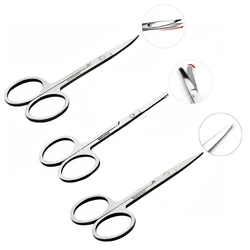 3PCS Small Nose Hair Scissors Curved and Rounded Eyebrows Facial Hair Scissors for Men Moustache Sharp Nail Cuticle Grooming