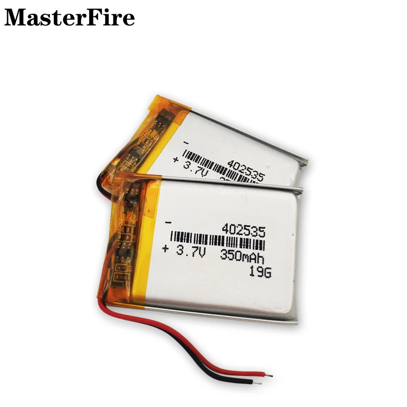 แบตเตอรี่ลิเธียมโพลิเมอร์ชาร์จไฟได้10X3.7V 350mAh 402535แบตเตอรี่สำหรับเมาส์ไร้สายลำโพงรูปหมาป่าแบตเตอรี่นวดด้วยไฟ LED