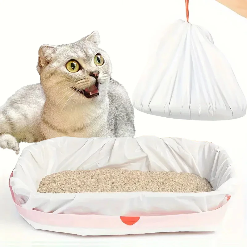 1Roll Cat Litter Bag Pet Drawstring Garbage Bag Cat Litter Pan Liners Multi Size Household Pet Shop Cat Dogs Clean Supplies