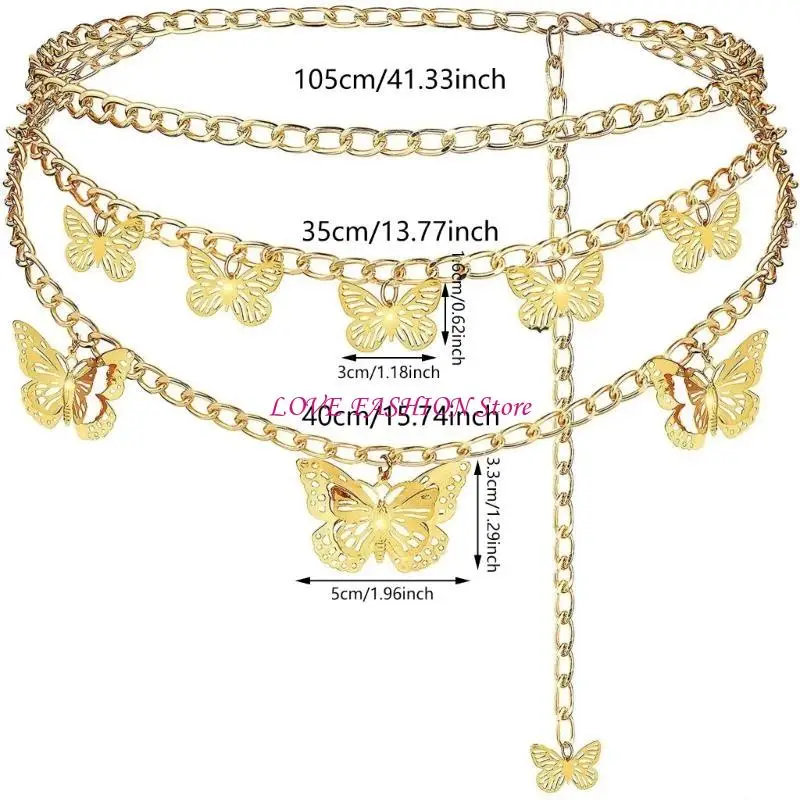 سلسلة شرابة سلسلة الخصر المستعارة سلسلة خصر الفراشة سلسلة البطن سلسلة Y166