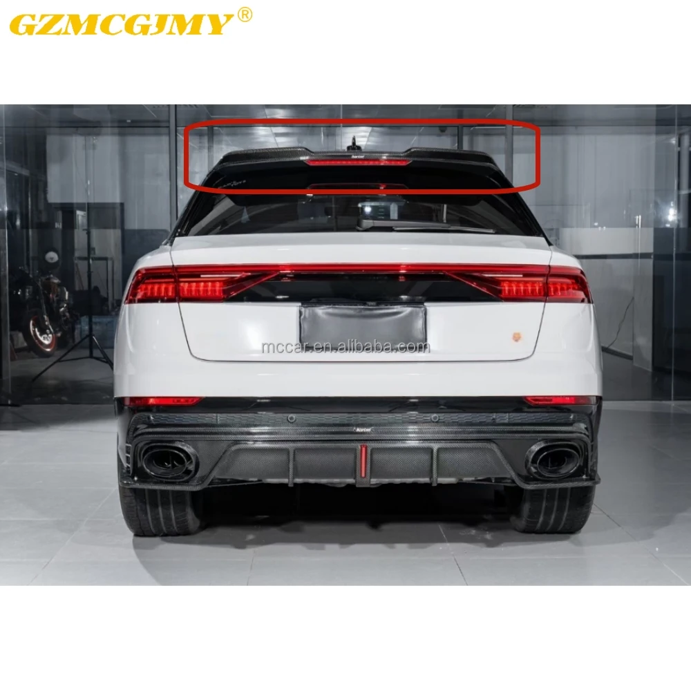 

Rear Spoiler Top Wing For Audi Q8 SQ8 Prepreg Dry Carbon Fiber Car Spoiler Blade-shaped Tail Wing