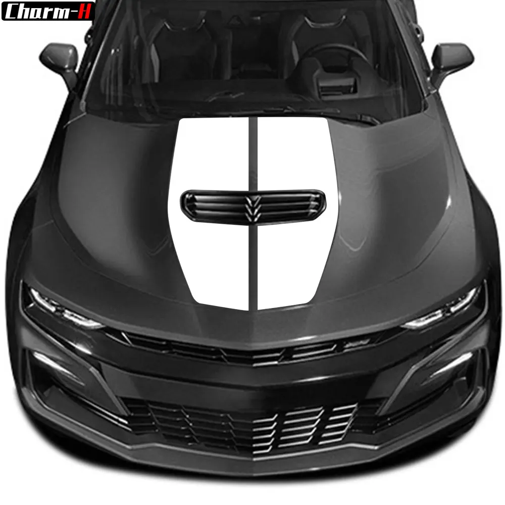 

Car Hood Accent Stripes Graphics Vinyl Decal Stickers Kit Compatible with Chevrolet Camaro 2019-2023 (with airvent)