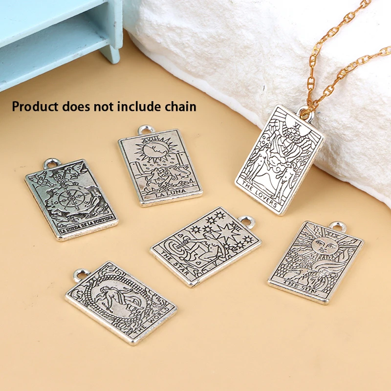 1Pc Tarot Pendant DIY Witch Divination Moon Sun Charms Bracelet Necklace Jewelry Crafts Making