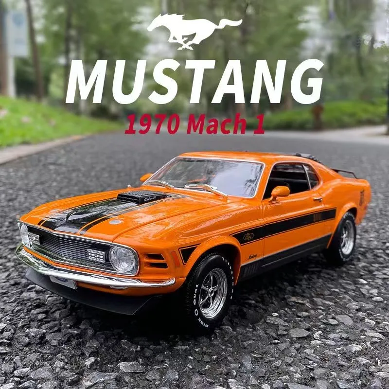 

1:18 1970 Ford Mustang Mach 1 Alloy Sports Car Model Diecasts Toy Simulation Racing Model Collect Decorate Gift